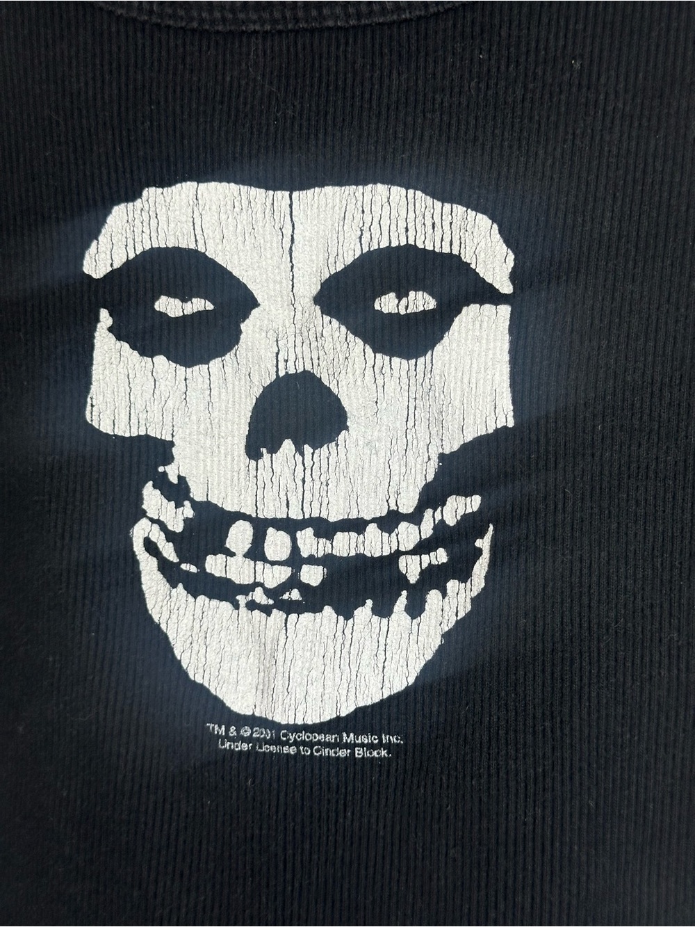 Vintage 2001 Misfits Fiend Skull Black Ribbed Tank Top – Size Large - Picture 7 of 7